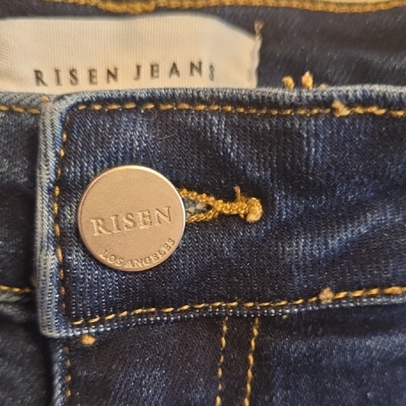 Risen Dark Blue Flare Jeans - Picture 4 of 7